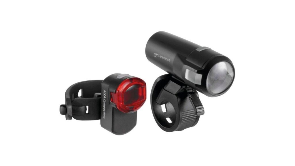 Axa verlichtingsset Compactline usb 35 lux Zwart