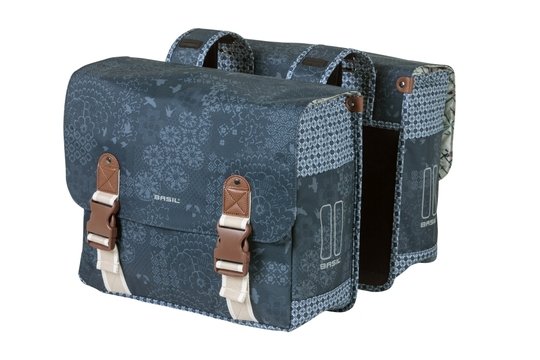 Basil fietstas dubbel Boheme indigo blue 35L Indigo Blauw