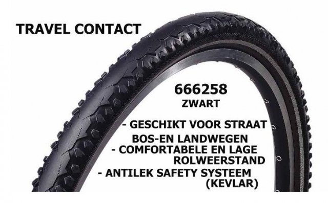 Continental Conti btb 26×1.75 TravelContact zw Zwart