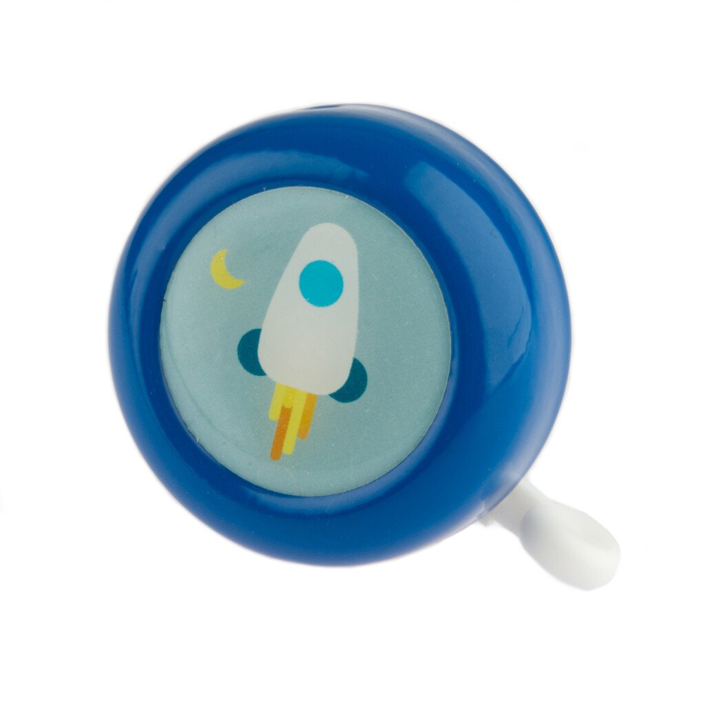 Pexkids fietsbel Rocket Blauw|Wit