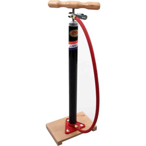 Jumbo fietspomp m/plank en slang Zwart