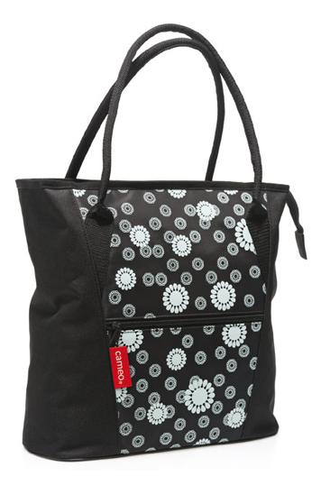 Cameo shopper tas zw circle Wit/Zwart