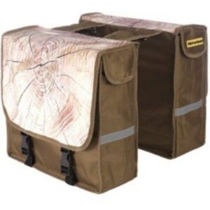 Niet Verkeerd NV dubb tas met hout print Bruin