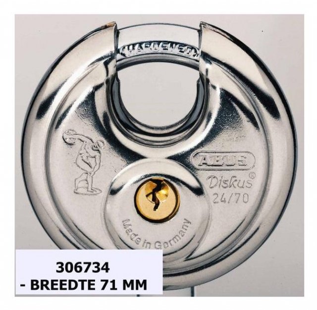 Abus hangslot discus 24/70 Zilver