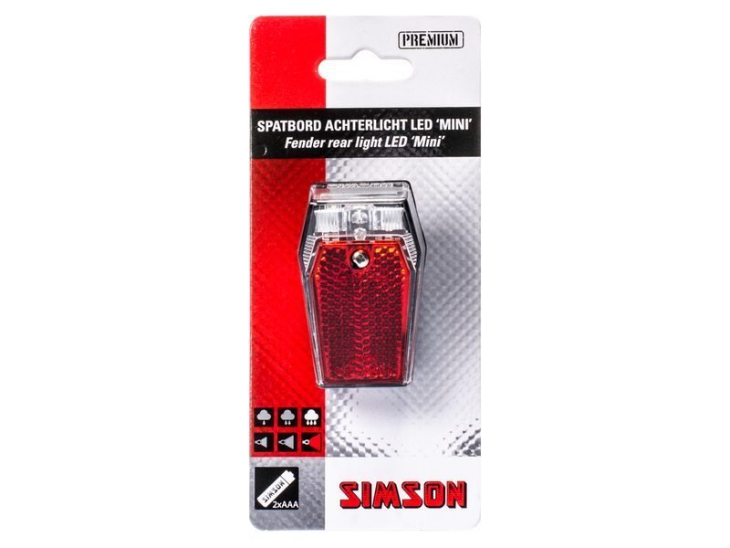 Simson achterlicht Mini batterij spatbord
