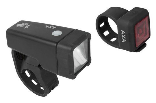 Axa verlichting set Niteline T1 batterij Zwart
