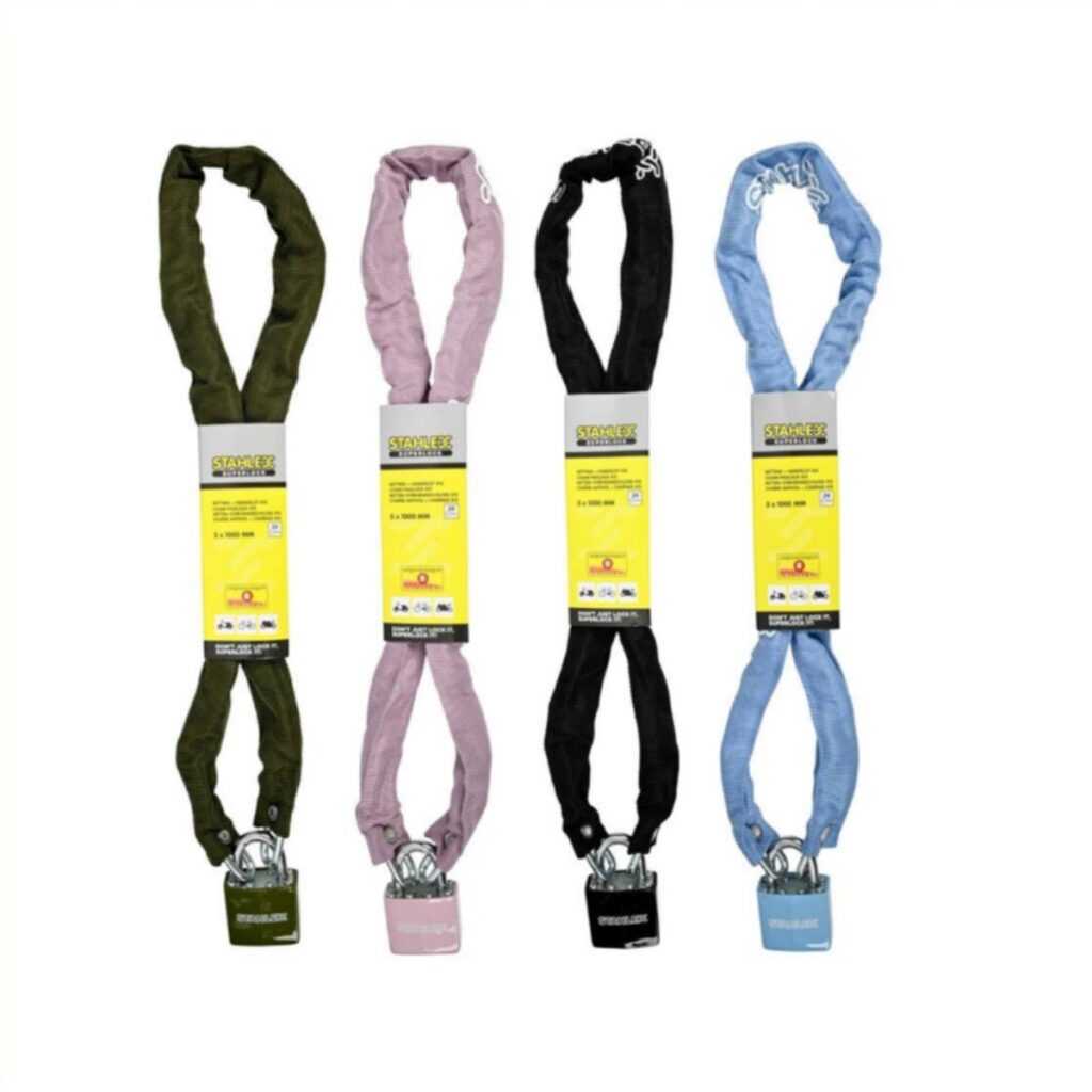 Stahlex Ketting met hangslot 5×1000 assorti kleur