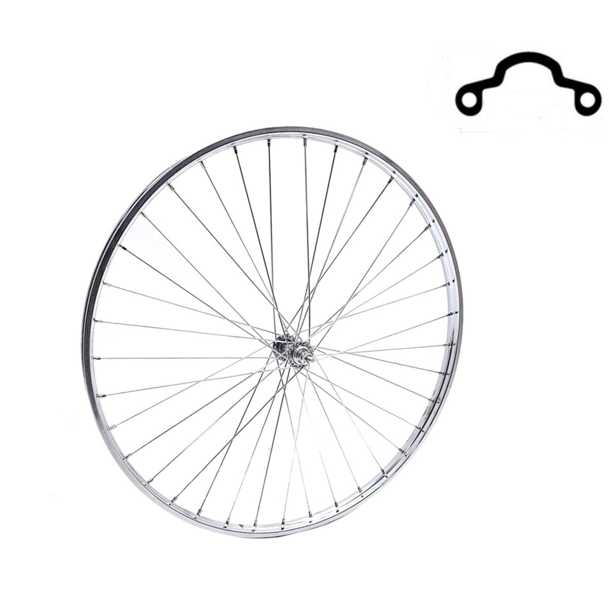 Falkx Voorwiel 28x1 1/2 chromen stalen velg, spaak 13