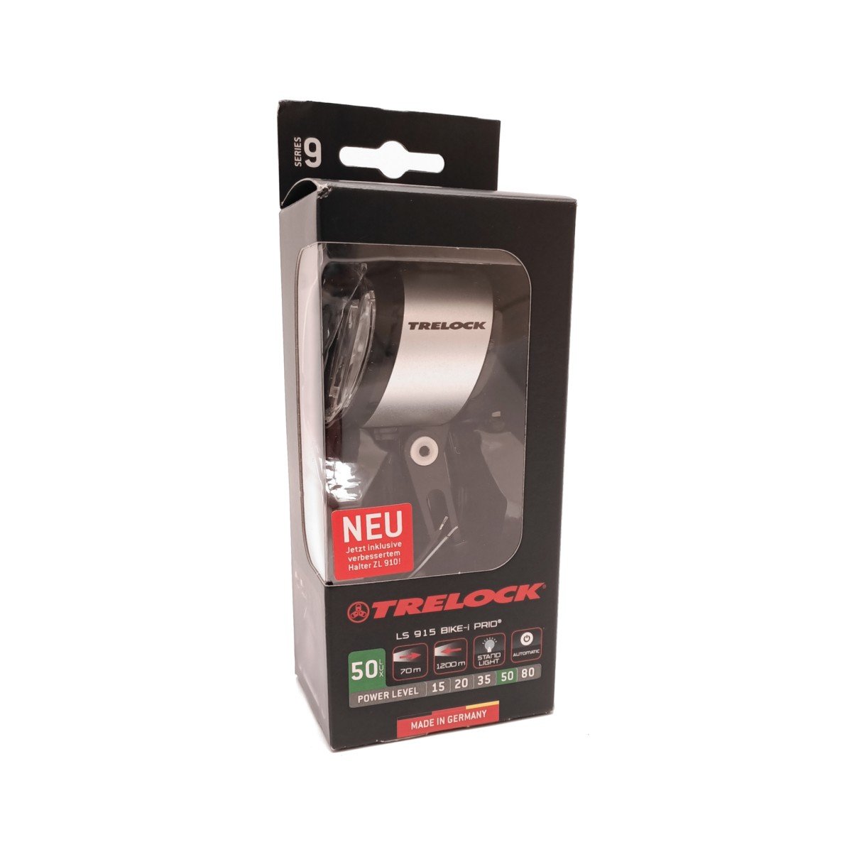 Trelock LED koplamp LS 915 prio 50. 50lux standlic