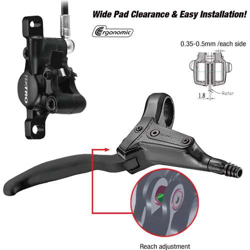Tektro schijfremset HD-T386 Links zwart - Afbeelding 2