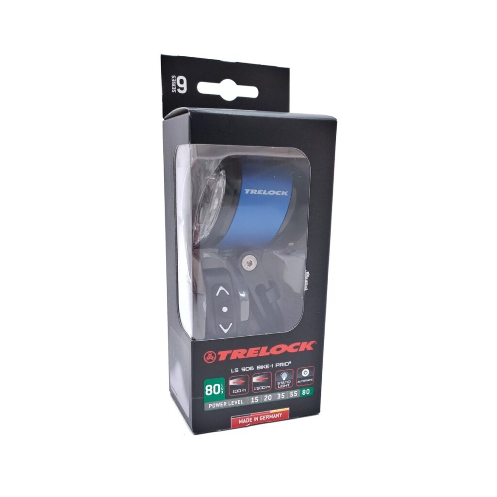 Trelock KOPLAMP LED LS 906 PRIO 80 ZW/BLAUW