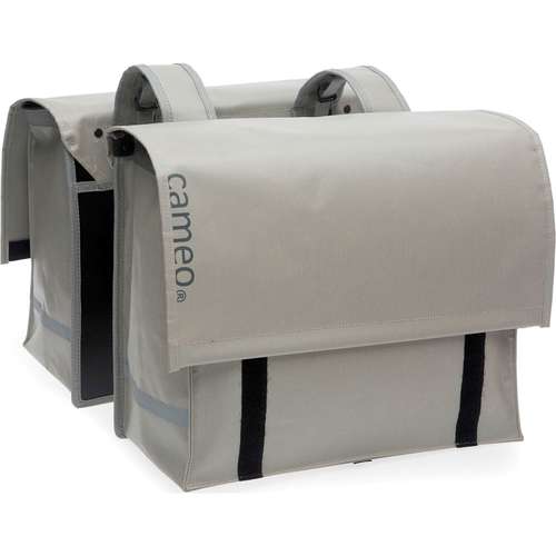 Cameo fietstas dubbel bisonyl grijs 46L