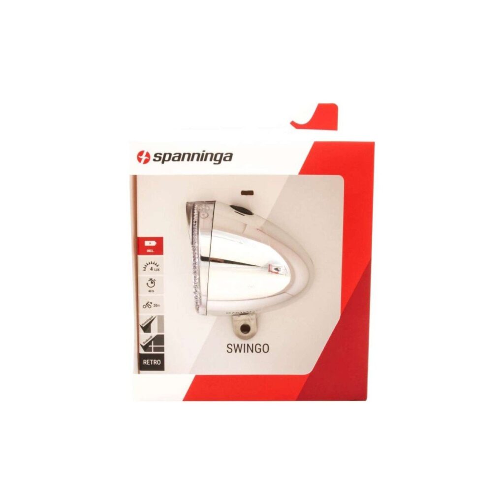 Spanninga koplamp Swingo Xb batterij 4 lux chroom