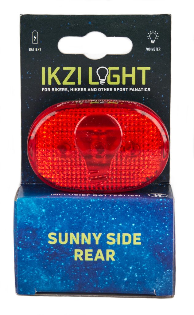 Ikzi Light achterlicht ovaal 3 led batterij zadelp