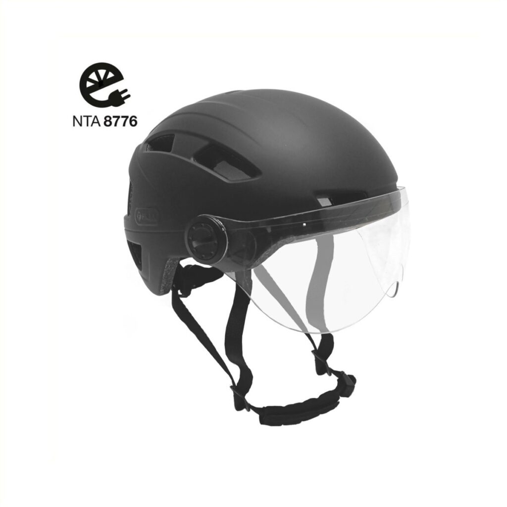 Falkx Helm met vizier, maat S 51-54cm mat zwart.