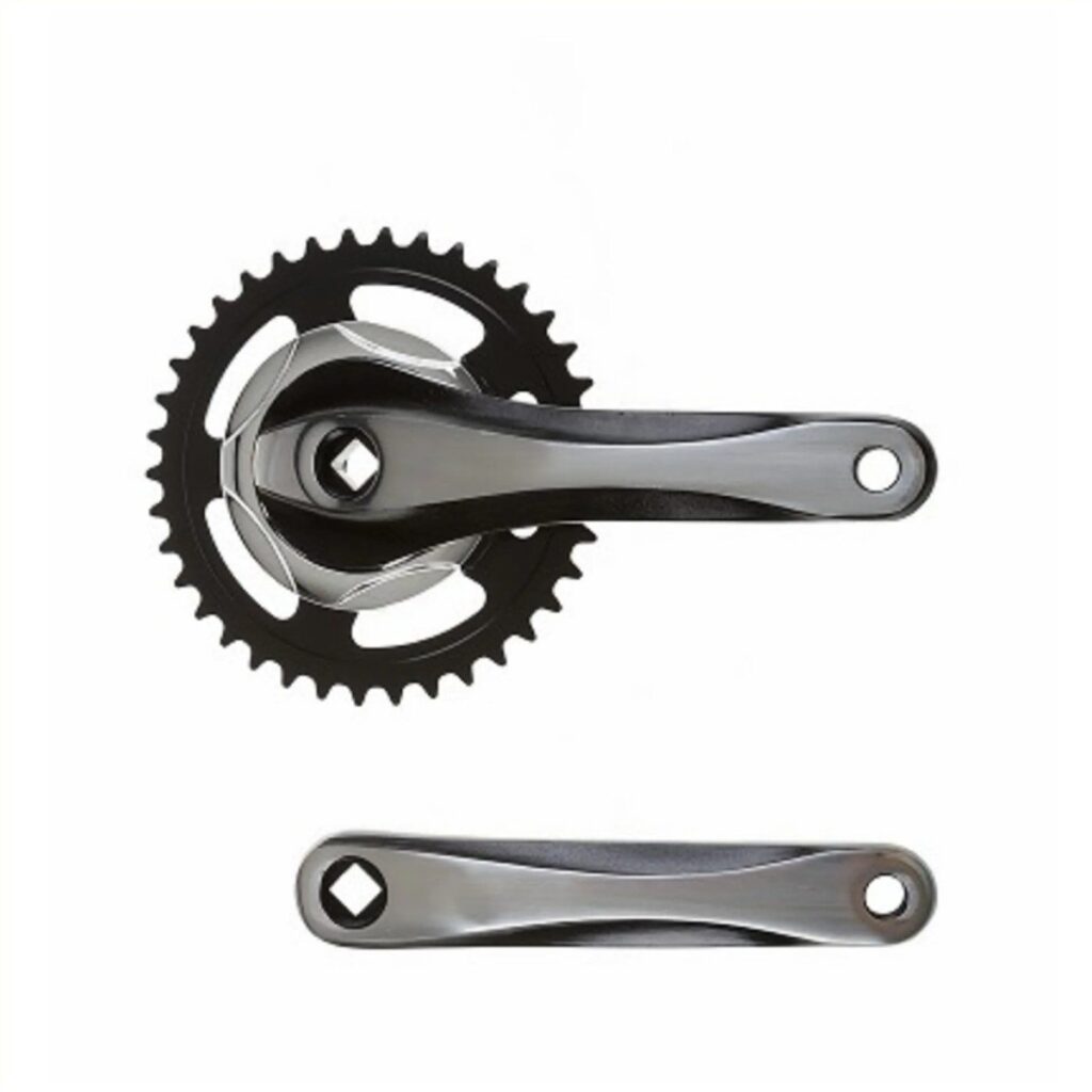 Falkx 2 Tone crankstel 38T 1/8″, zwart-zilver spie
