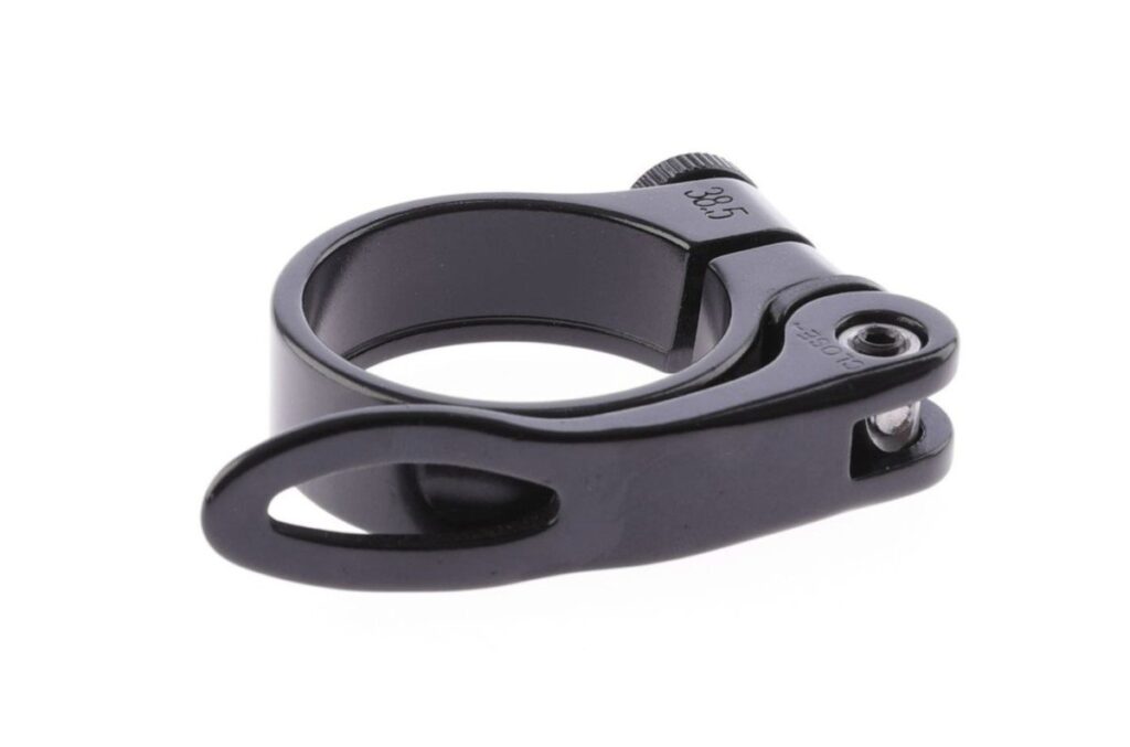Mirage Zadelklem zwart met snelspanner 34.9mm