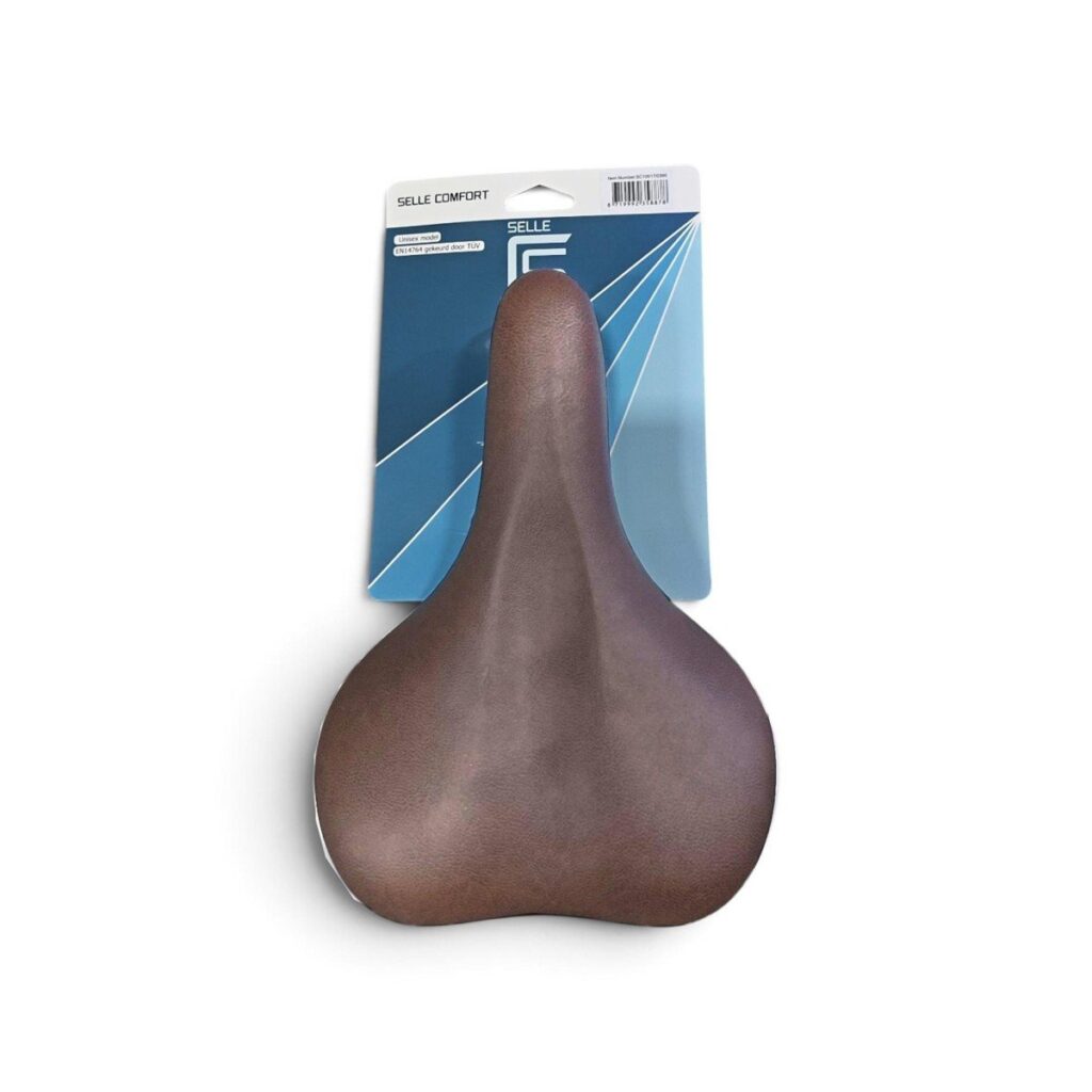Selle Comfort zadel Ride. Bruin met witte bumpers,