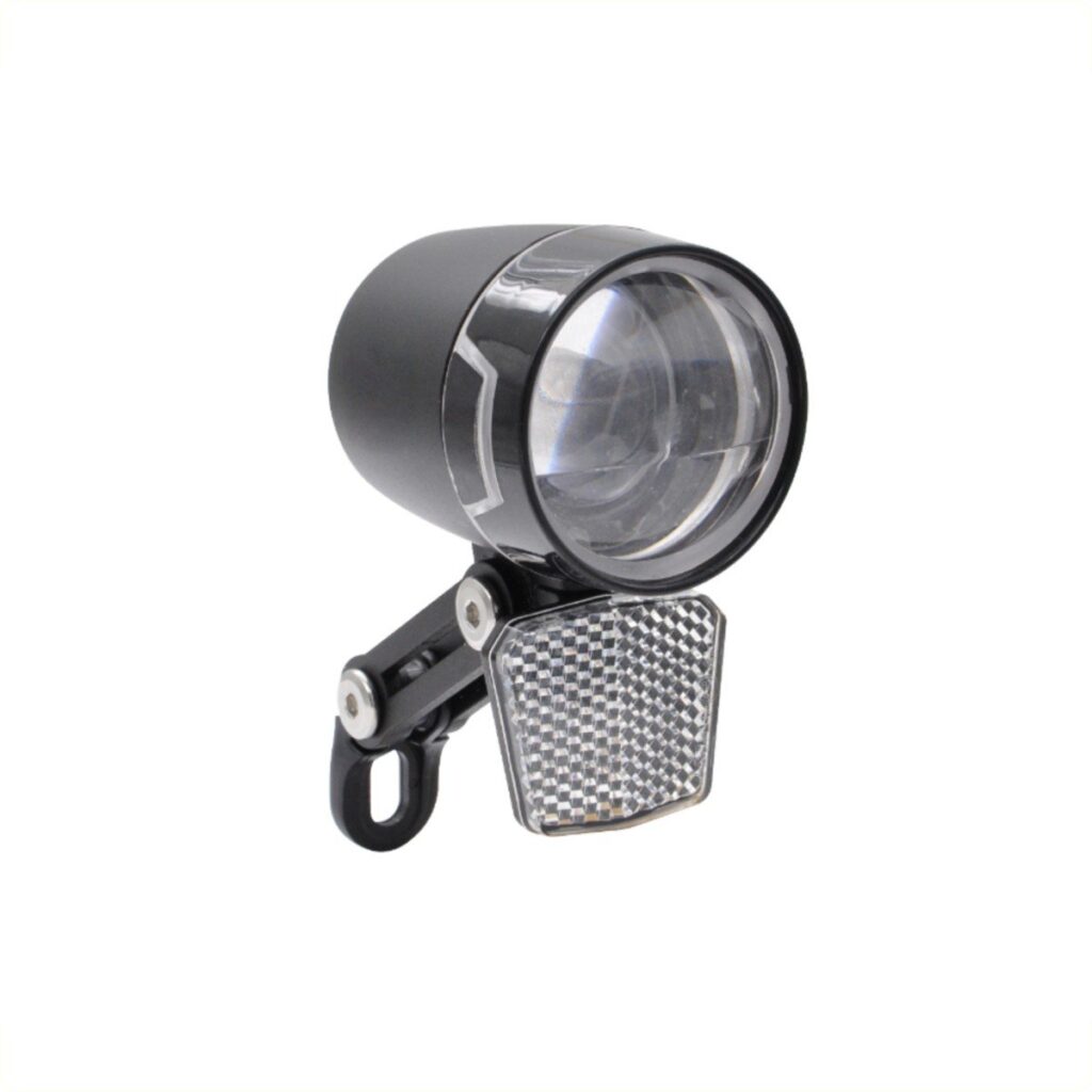 Falkx Round koplamp zwart, 60 Lux E-Bike 6V-48V