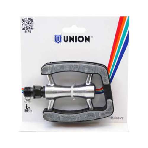 Union pedalen 823 alu zilver zwart grijze inleg op