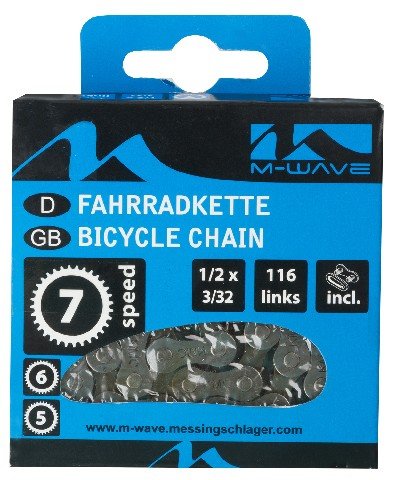 M-wave ketting 5/6/7-speed, 1/2×3/32 116L 7.3mm gr