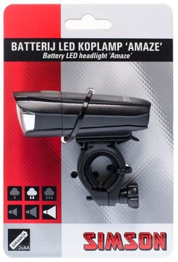 Simson koplamp Amaze batterij 25 lux stuurbocht