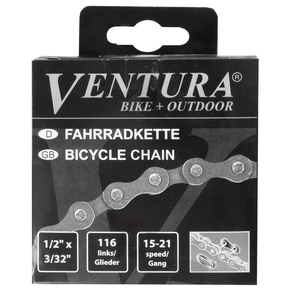 Ventura Ketting 6/7 speed, 1/2×3/32 116L zwart/bru
