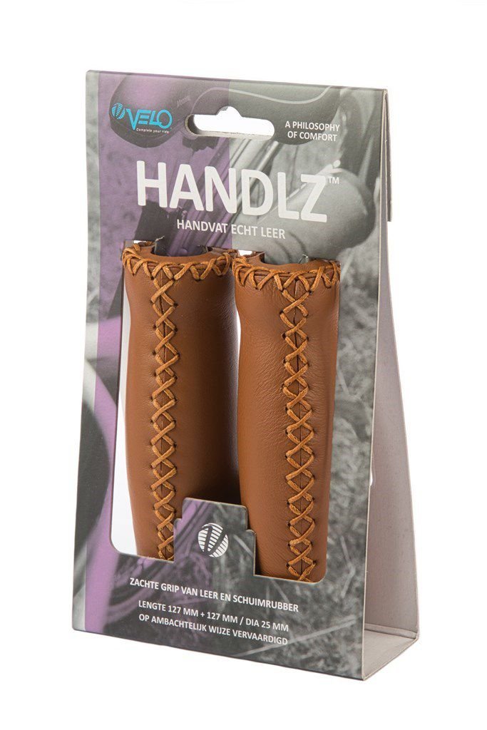 Velo handvatten leer 127mm licht bruin