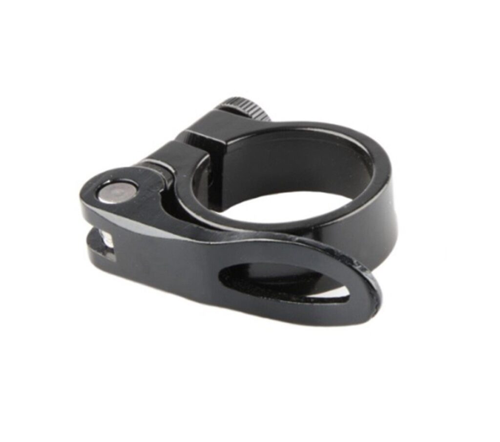 Mirage Zadelklem zwart met snelspanner 34.9mm