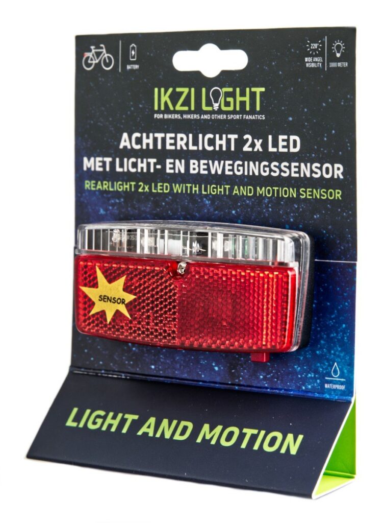 Ikzi Light achterlicht 5 led sensor batterij 80mm